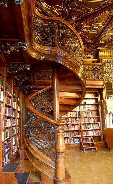 Лестница в библиотеке: