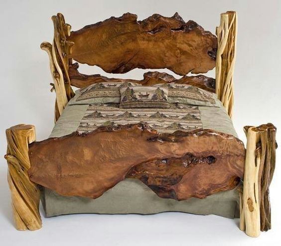 SLAB BED кровать из цельного дерева из слэба
