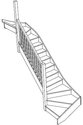 Лекальная и П-образная лестница