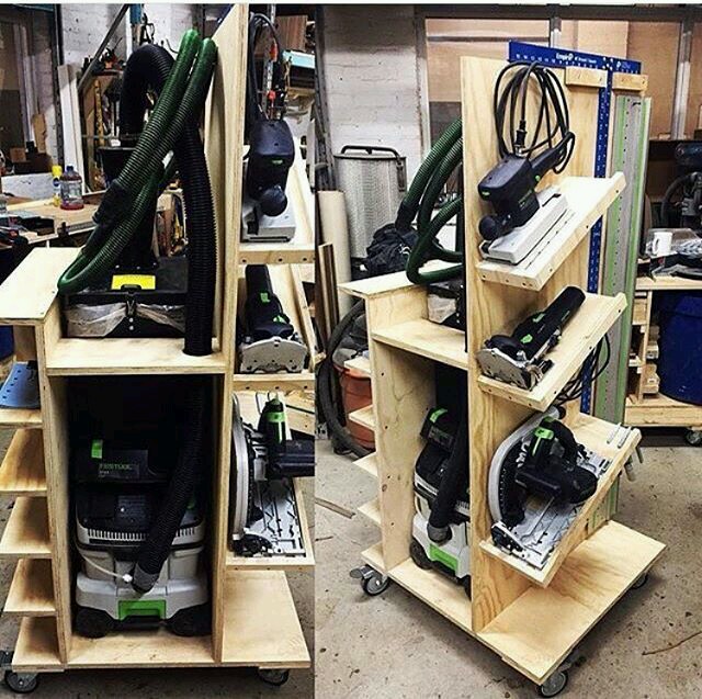 Многие начинают с простых полок постепенно расширяясь до шкафа для хранения инструментов