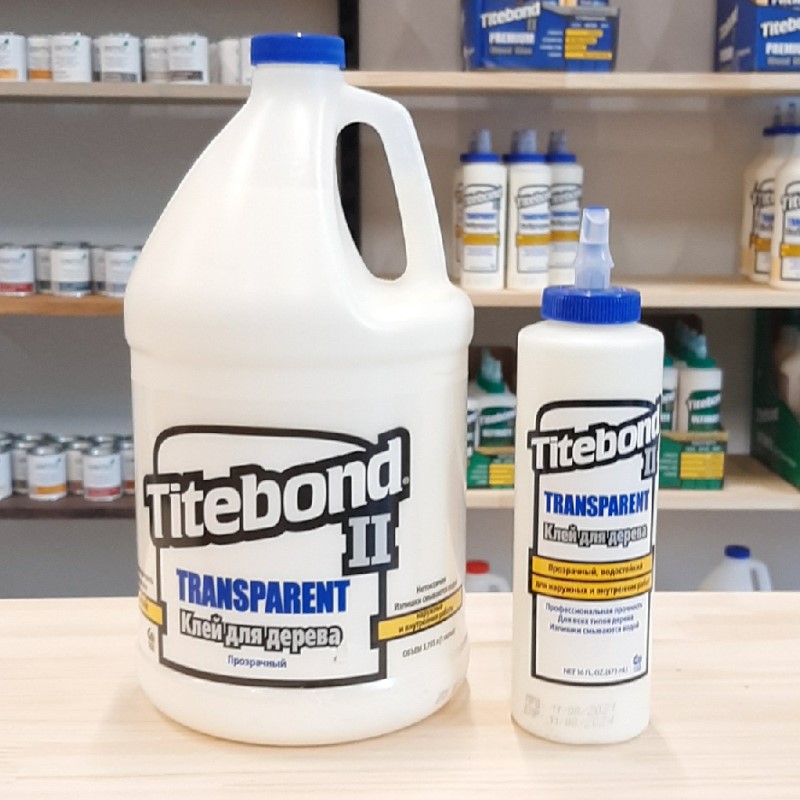 Клей столярный влагостойкий прозрачный Titebond II Transparent Premium Wood Glue